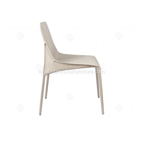 Italian minimalist white saddle leather Seattle chairs